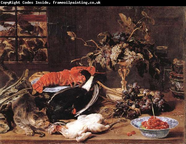 Frans Snyders Hungry Cat with Still Life